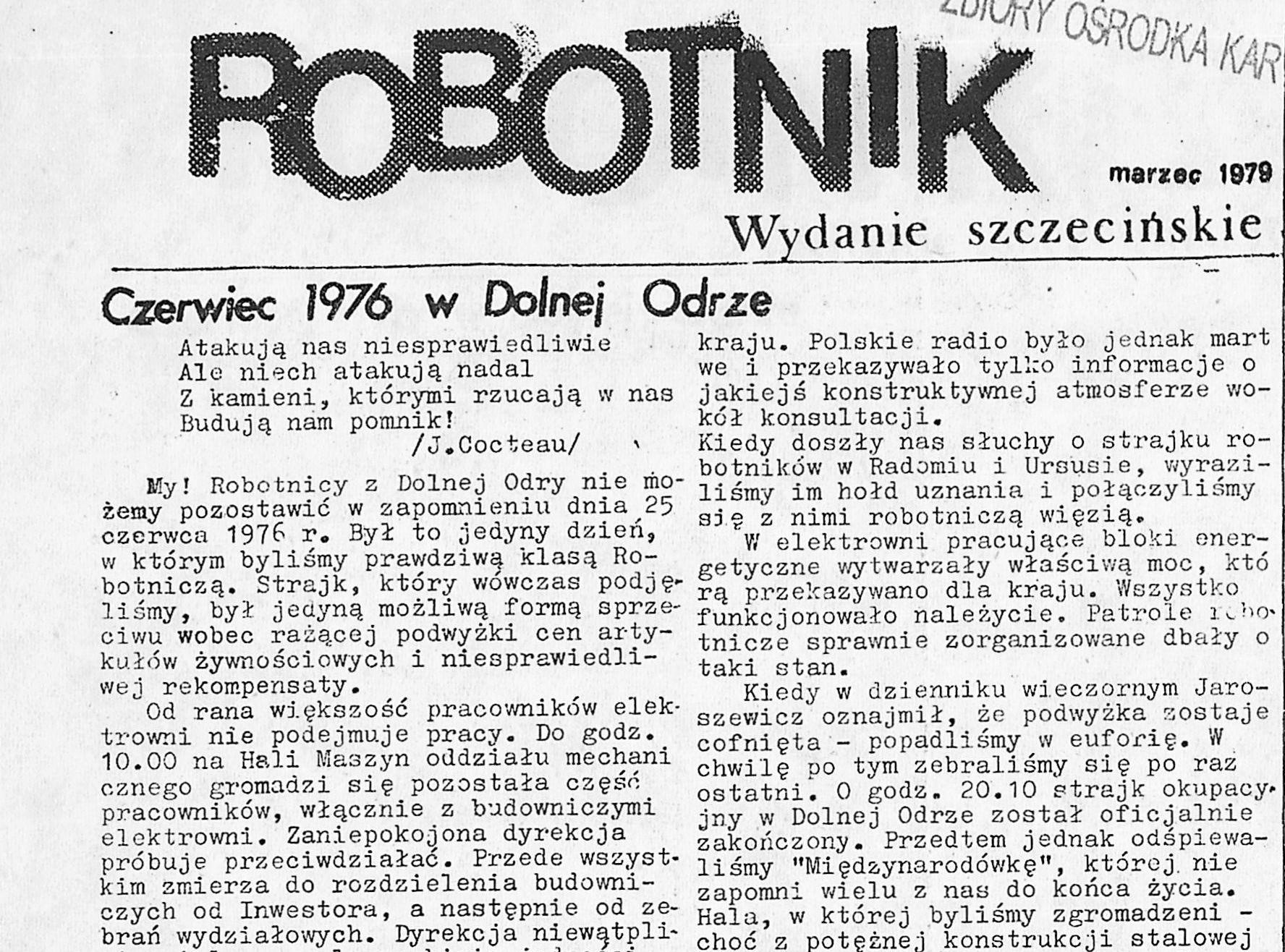 Robotnik - marzec 1979