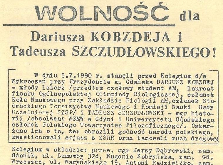 Wolność dla Kobzdeja i Szczudłowskiego